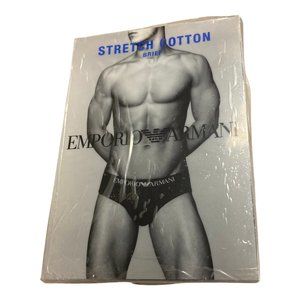 Emporio Armani Essentials Stretch Cotton Brief (110814A), Black, Size Small